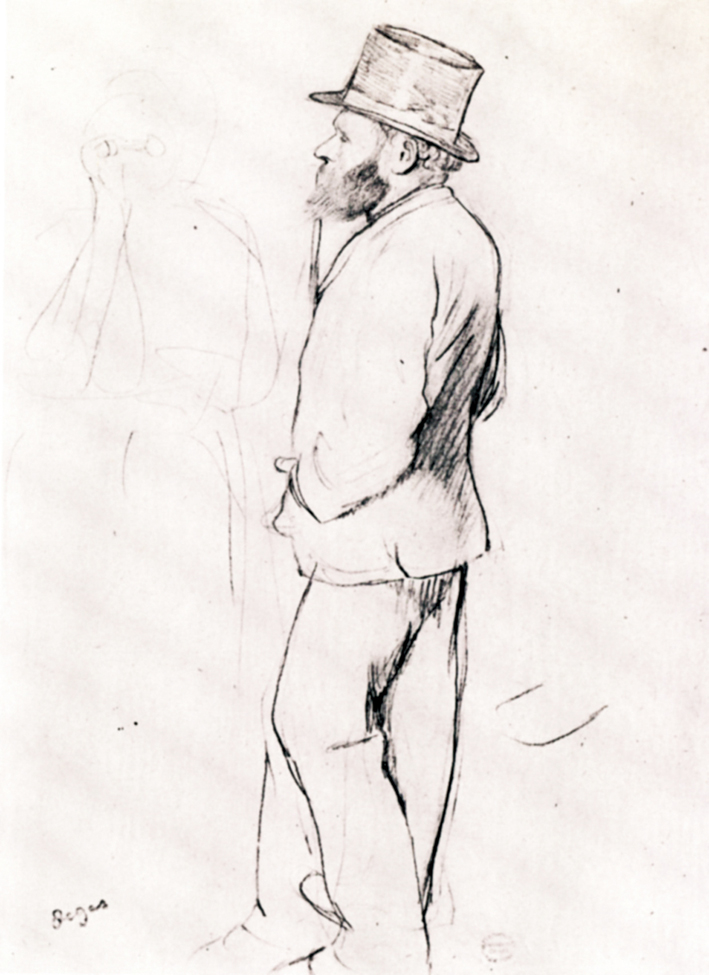  - Manet aux courses  Dessin  Crayon sur papier brun clair  32x24,4 cm  New-York The Metropol